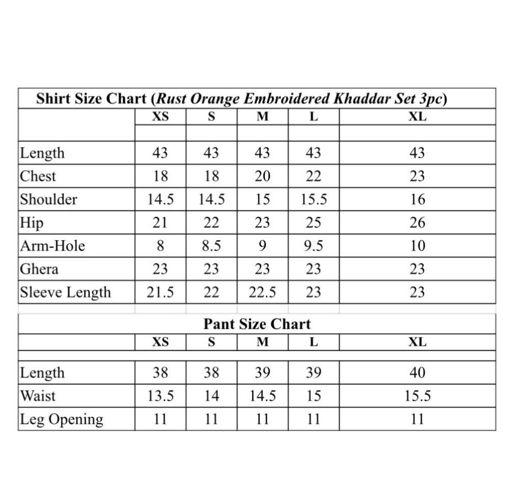 Rust Embroidered Luxury Khaddar Set – 3 Piece / 2 Piece