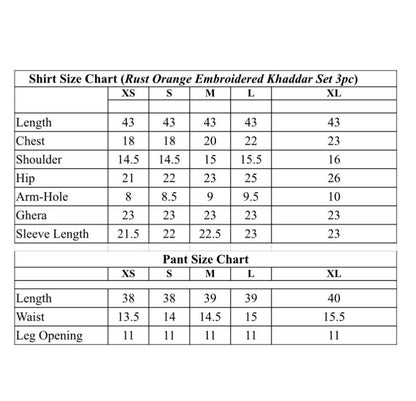 Rust Embroidered Luxury Khaddar Set – 3 Piece / 2 Piece