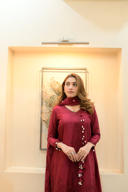 Cherry blossom 3 Piece Embroidered lawn
