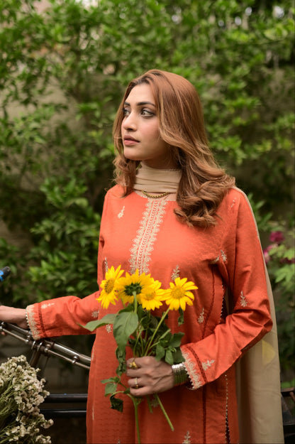 Citrus bloom-2Piece/ 3Piece Embroidered lawn