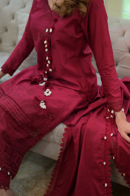 Cherry blossom 3 Piece Embroidered lawn