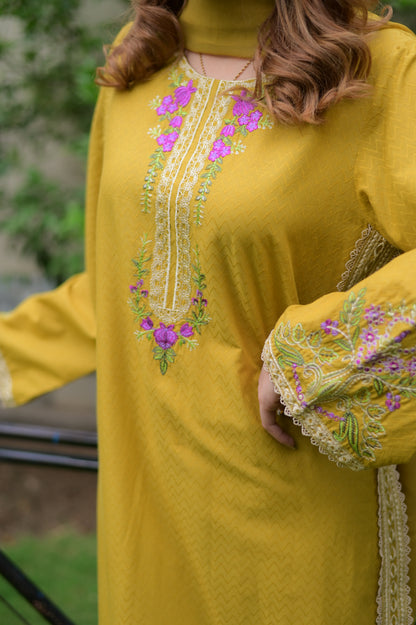 Honey blossom-3 Piece/ 2Piece Embroidered lawn