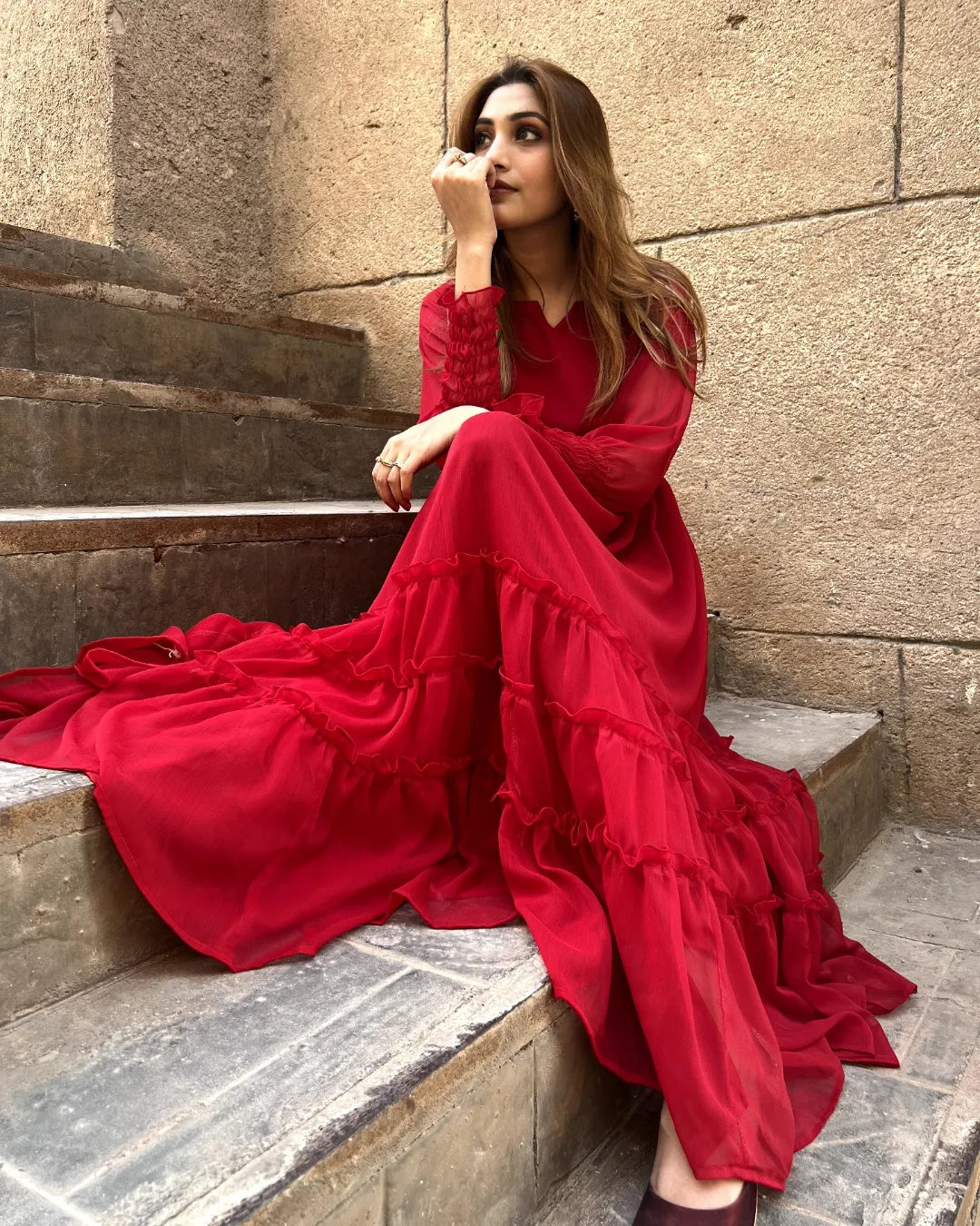 Venetian Red long dress